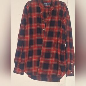 Ralph Lauren Men's Red and Black Checkered Shirt